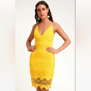 Sway Away Golden Yellow Crochet Lace Dress from Lulus
